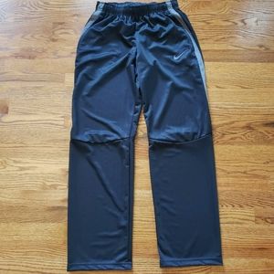 NWT Nike Training Track Pants Mens M Black/Gray Stripe Athletic Gym Sweatpants